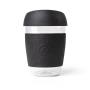 Glass Cup Black. Glass hot/cold drink cup.